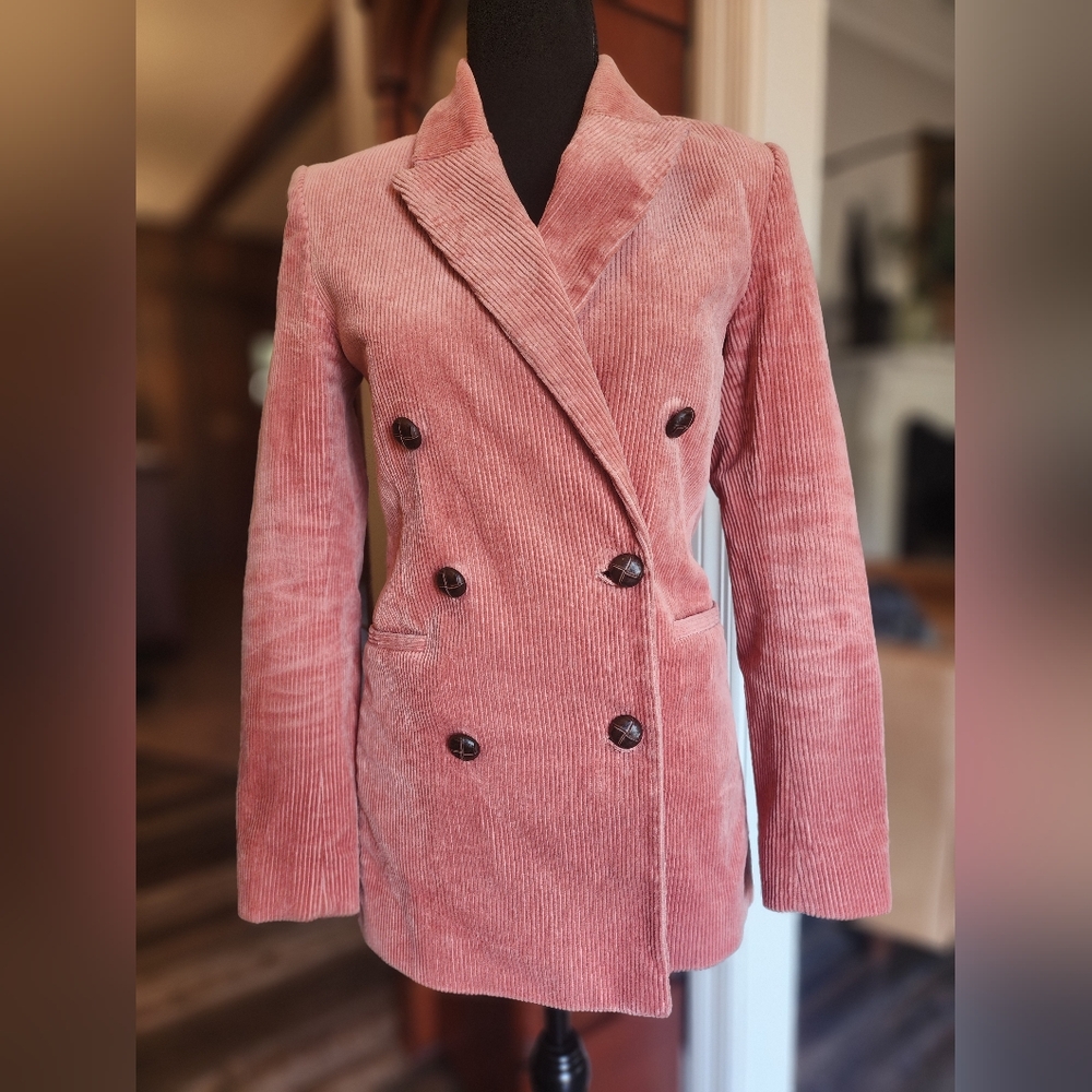 Paris Atelier & other stories jacket, size 2, salmon corduroy